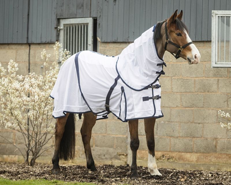 Rhinegold Fly Rug with Detachable Neck White